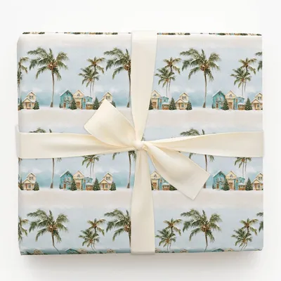 Snow On Your Beach - Gift Wrap for Christmas, Holidays Wrapping Paper, Christmas Wrapping Paper