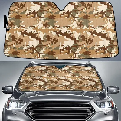 Military Leaf Brown Camo Pattern Printed Car Sun Shades Cover Auto Windshield PrintSyde