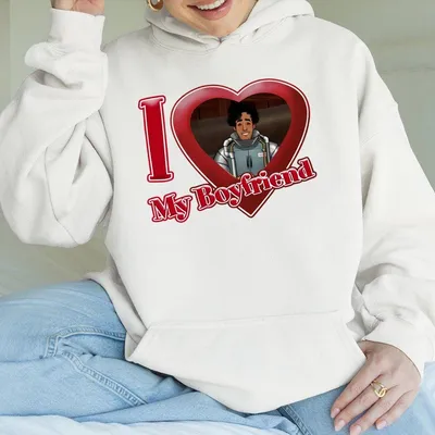 I Love My Boyfriend Date Everything Game 1side Hoodie Funny Dating Sim Graphic Hoodie Retro Gamer Style Unisex Cotton