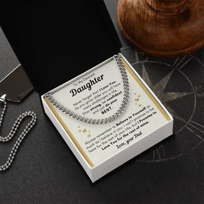 Daughter Just Do Your Best - Cuban Link Chain - Cld23