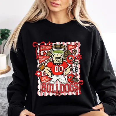 Uga Bulldogs Sweatshirt Classic Menswear Except Blends Ribbed Collar Comfortable Top Digital Print Uga Sec Logo