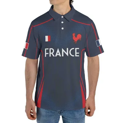 France National Team Polo, Allez Les Bleus Quote, Coq Gaulois Polo Shirt, Men'S Soccer Fan Gear, Patriotic Jersey