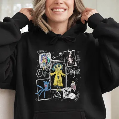 Vintage Coraline Hoodie Horror Coraline Hoodie Coraline Doll Hoodie Coraline Jones Halloween Hoodie  Hoodie Tre