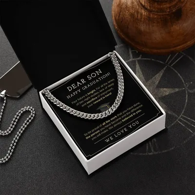 Happy Graduation Gift For Son Cuban Link Chain