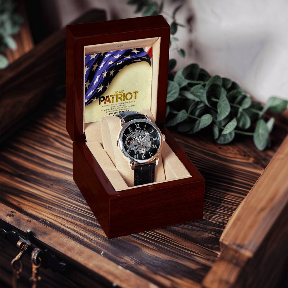 To My Patriot Dad Openwork Watch