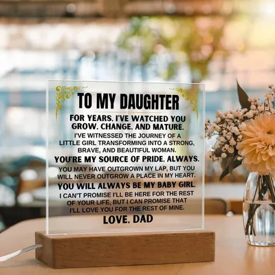 Unique Gift for Daughter from Dad - You're My Source Of Pride - Acrylic Square Plaque