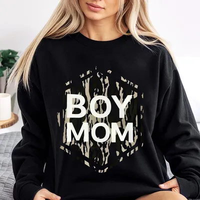 Retro Bottomland Boy Mom Oldschool Camo Pattern Unisex Sweatshirt, Vintage Camo Mama Sweatshirt Full Sizes, Full Colors Classic Tops Womenswear