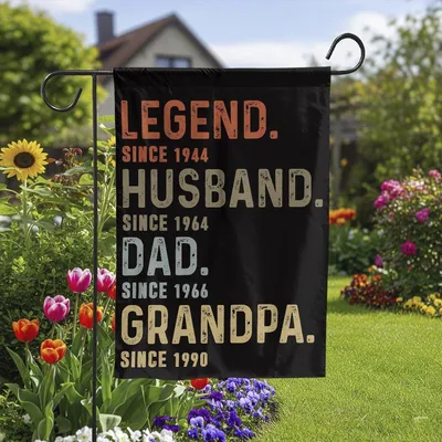 Legend Husband Dad Grandpa Garden Flag , Vintage Father’S Day Yard Decor Vertical Garden Flag
