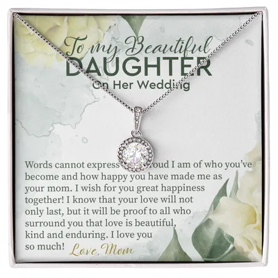 Gift For Daughter On Wedding Day From Mother, Wedding Necklace Gift To Daughter, Bride Gift From Mom To Daughter On Wedding Day, Bride Gift From Mom, Grown Up Daughter, Daughter Wedding Day Necklace, Anniversary Gift