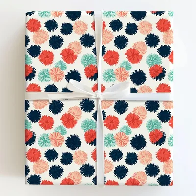 Pom Pom Parade - Gift Wrap for Christmas, Holidays Wrapping Paper, Christmas Wrapping Paper