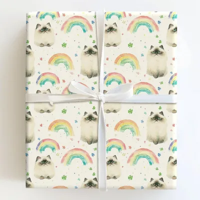 Rainbows with the Himalayan - Gift Wrap for Christmas, Holidays Wrapping Paper, Christmas Wrapping Paper
