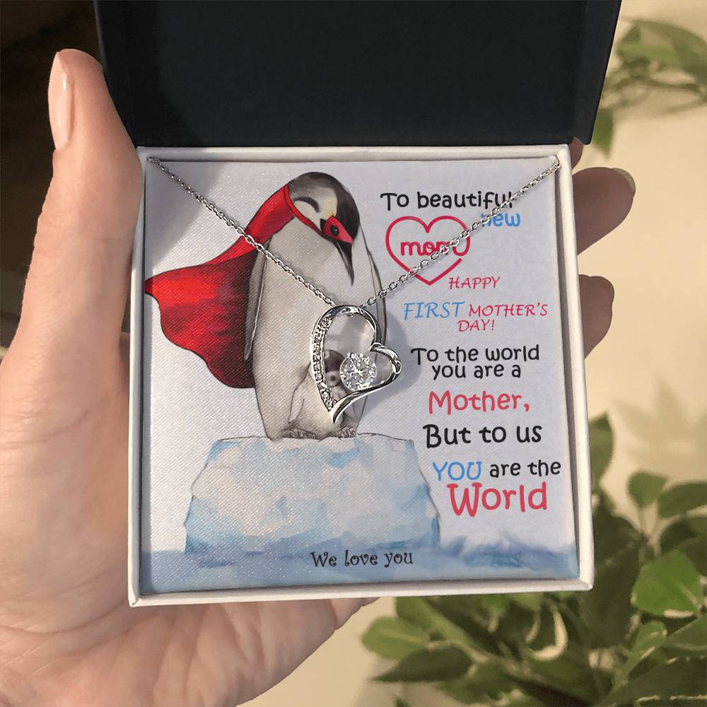 Happy First Mother's Day! Amazing Heart Necklace For New Mom - Forever Love Necklace
