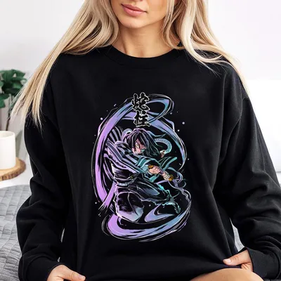Demon Slayer Obanai Iguro Serpent Hashira Anime Sweatshirt Kimetsu No Yaiba Graphic Snake Pillar Fan Apparel