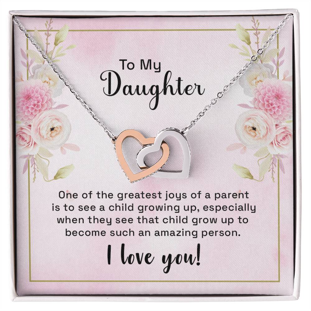 Daughter Gift From Mom Beautiful Two Hearts Interlocked Necklace For Daughter Interlocking Hearts Necklace
