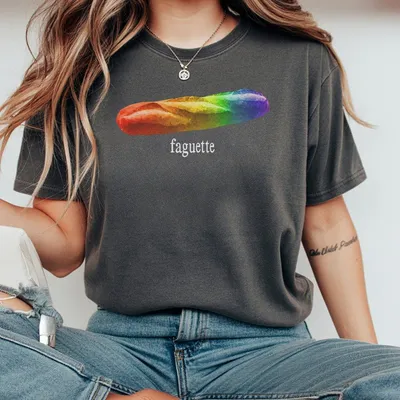 Faguette Lgbt T-Shirt Pride T-Shirt French Gay Lesbian Joke T-Shirt Funny Lgbt Baguette T-Shirt Gift For Gay Friend Pride Celebration