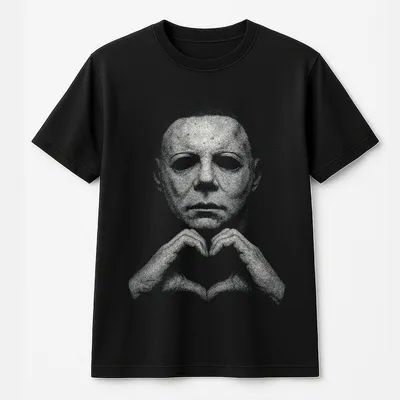 Michael Myers Heart T-Shirt Horror Movie T-Shirt Halloween Gift Slashers T-Shirt Retro Graphic Spooky Season Unisex T-Shirt