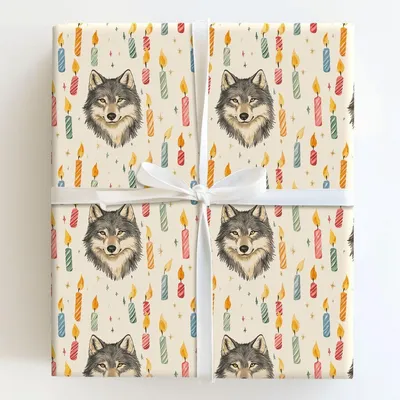 Wishful Wolf - Gift Wrap for Christmas, Holidays Wrapping Paper, Christmas Wrapping Paper