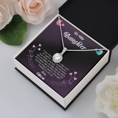 To My Daughter Merry Christmas Gift For Daughter Christmas Daughter Necklace Christmas Gift For Daughter, Xmas Gift Set, Love Knot Necklace - Daughter Birthday Gift, Daughter Necklace, Gift To Daughter Necklace - Daughter's Graduation