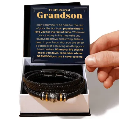 Grandson, Never Give Up - Bracelet - Love You Forever Bracelet