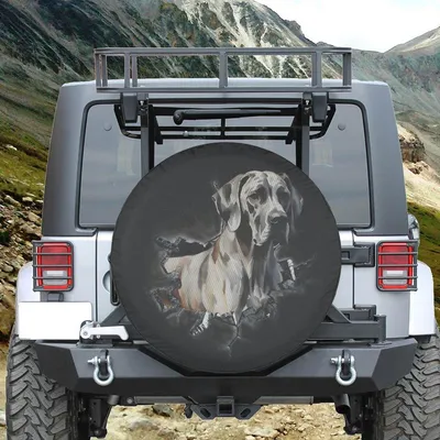 Great Dane Lovers Spare Tire Cover, Watercolor Dog Design, Waterproof Durable Vinyl, Universal Fit For Suv Truck Rv Camper, Gift For Great Dane Mom Or Dad Spare Tire Cover