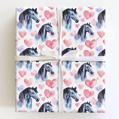 Stallion Valentine - Gift Wrap for Christmas, Holidays Wrapping Paper, Christmas Wrapping Paper