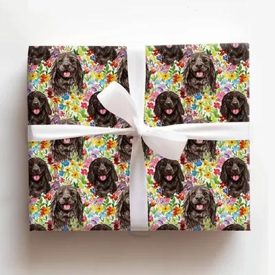Garden with the Boykin Spaniel - Gift Wrap for Christmas, Holidays Wrapping Paper, Christmas Wrapping Paper
