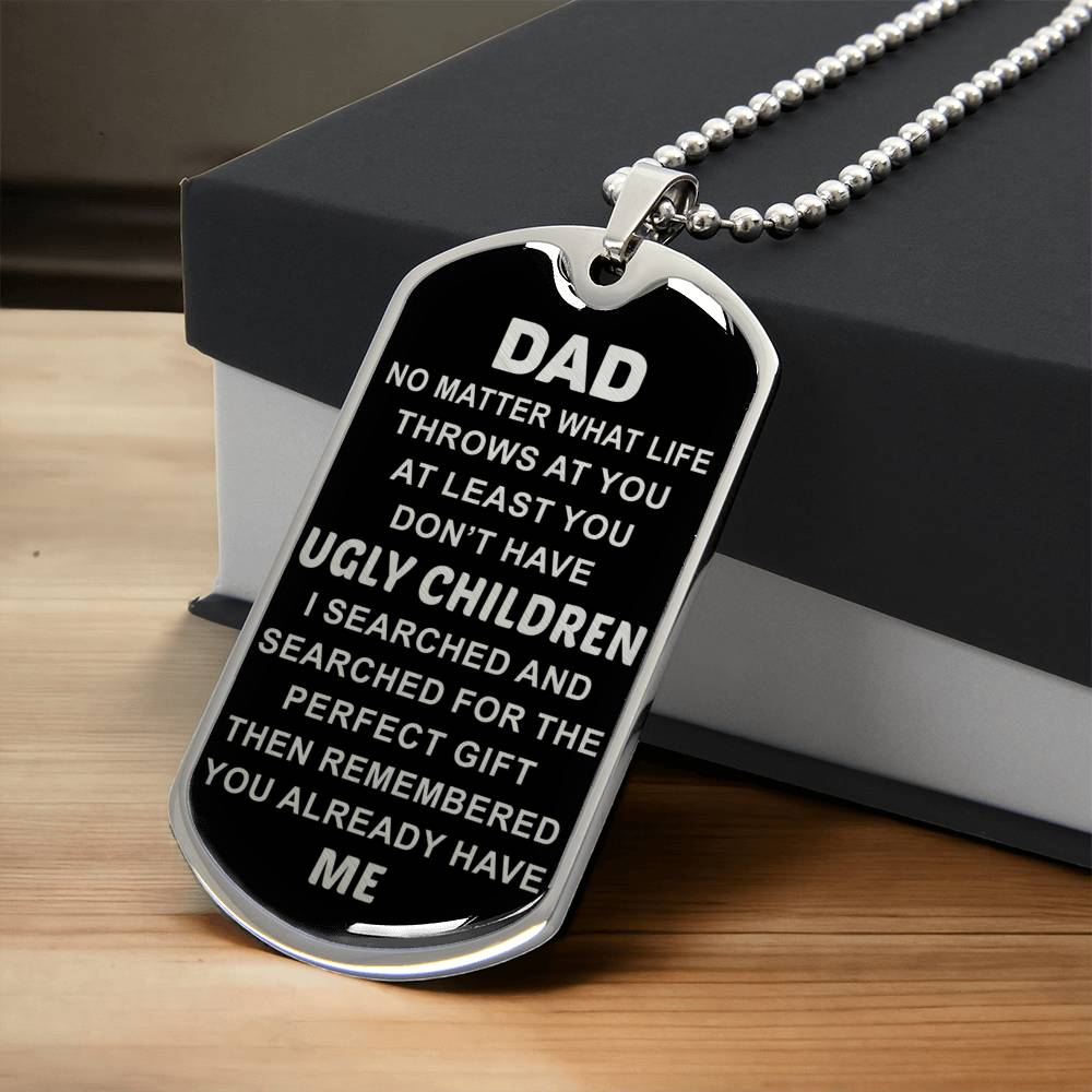 Gift For Dad - Army Tag Necklace, Dog Tag