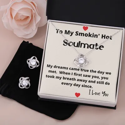My Dreams Came True Love Knot & Earring Necklace Set