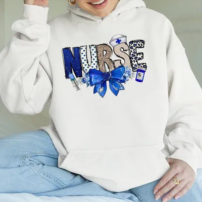 Floral Nurse Coquette Hoodie Hoodie Hoodie Nurse Flowers Hoodie Nursing Life Nurse Sublimation Design Nurse Hoodie