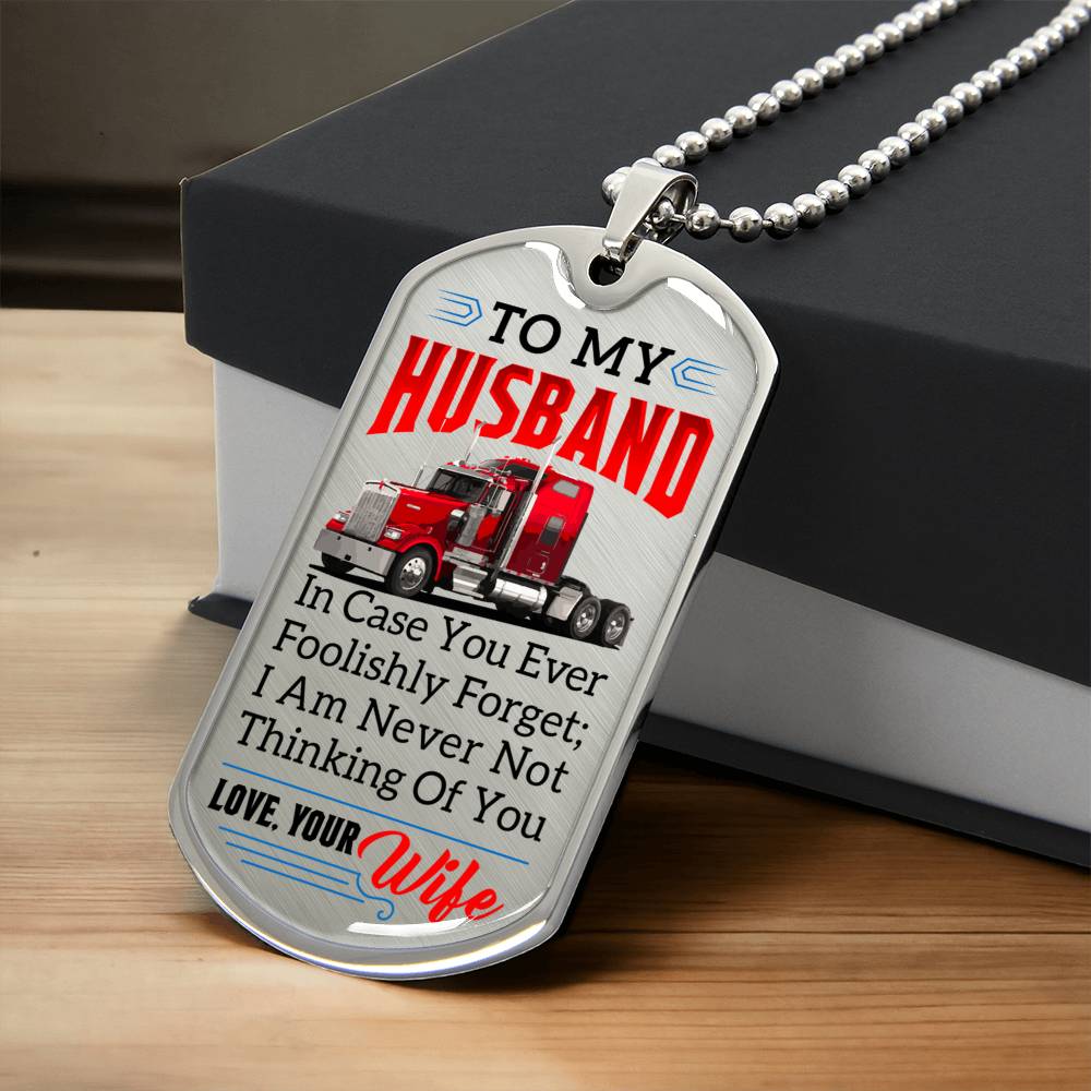 Gift For Trucker - Premium Dog Tag - Army Tag Necklace, Dog Tag