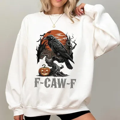 Halloween Ghost Chicken Sweatshirt Funny Rooster In Costume Graphic Sweatshirt Pumpkin Fall Sweatshirt Casual Unisex Outfit For Men