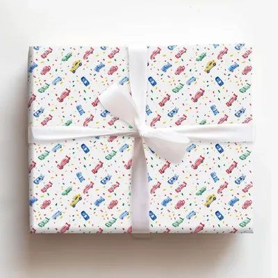 Confetti on the Track - Gift Wrap for Christmas, Holidays Wrapping Paper, Christmas Wrapping Paper