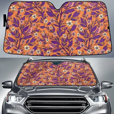 Yellow Apricot Blossom Tree Spring Vibe Orange Car Sun Shades Cover Auto Windshield PrintSyde