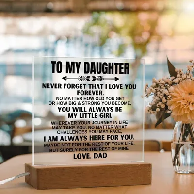 To My Daughter - Always Be My Little Girl - Acrylic Square Plaque