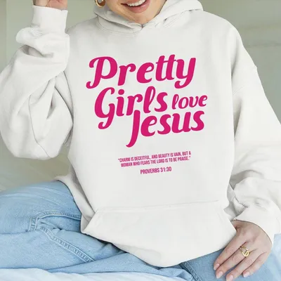 Pretty Girls Love Jesus Hoodie Christian Hoodie Vintage I Love Jesus Hoodie Jesus Design 2025 Gift For Men And For Women