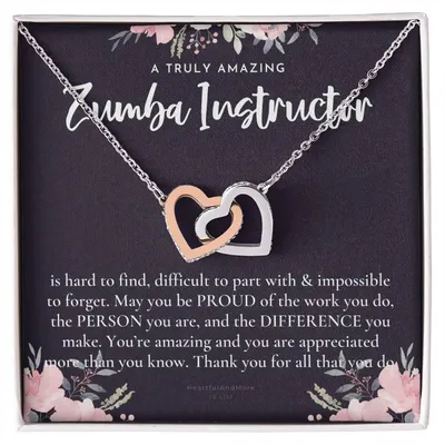 Gift For Zumba Instructor Zumba Instructor Appreciation Gift A Truly Amazing Zumba Instructor Gift Interlocking Hearts Necklace