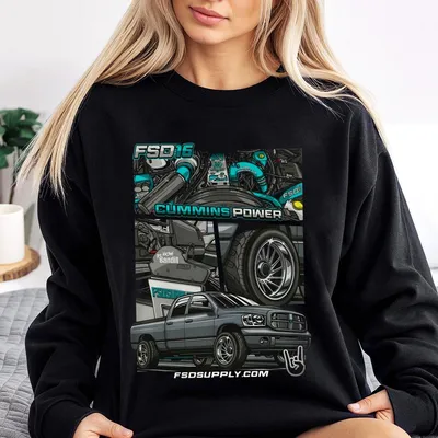 Fsd Cummins Sweatshirt Turbo Diesel Truck Graphic, Street Style For Dodge Ram Fans, Fsd16 Performance Design, Gift For Men Unisex Fit
