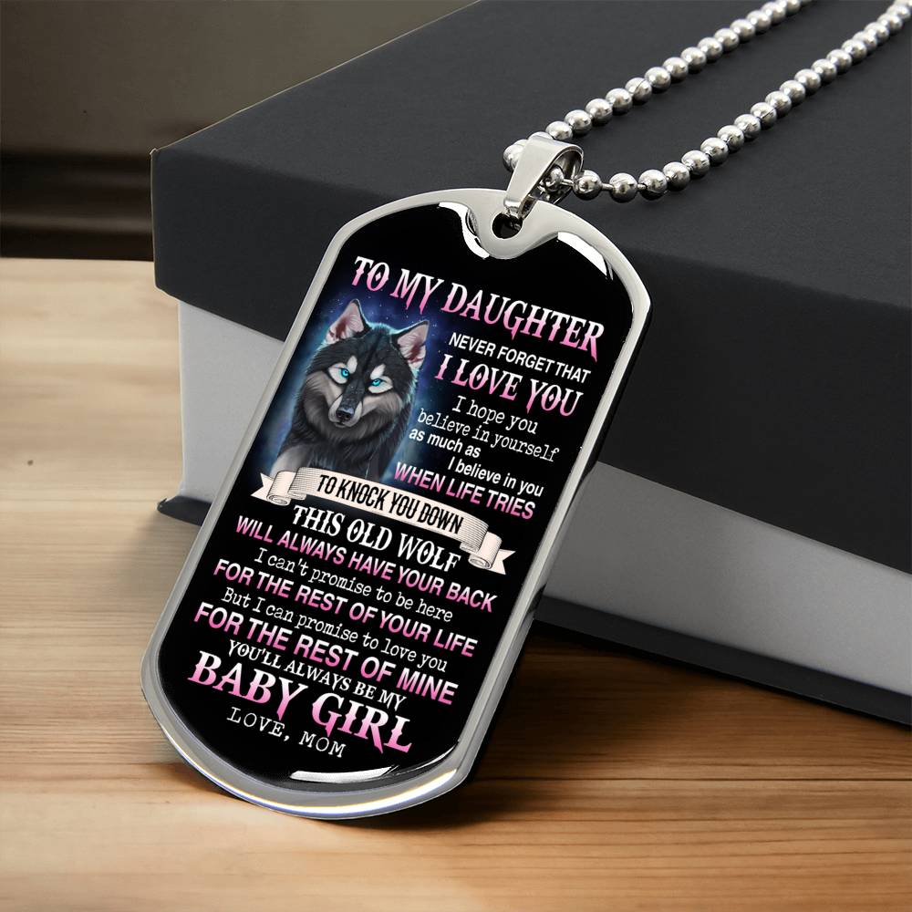 To My Daughter From Mom - Army Tag Necklace, Dog Tag