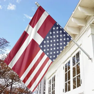 American Denmark Flag Danish Friendship, House Flag Decoration Vertical House Flag
