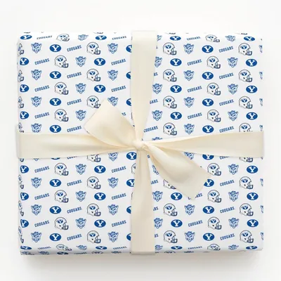 BYU Battle Helmet - Gift Wrap for Christmas, Holidays Wrapping Paper, Christmas Wrapping Paper