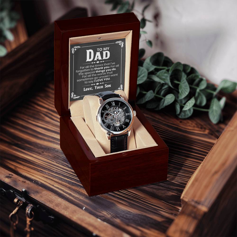 Dad - Son - For All The Words That Go Unsaid - Openwork Watch