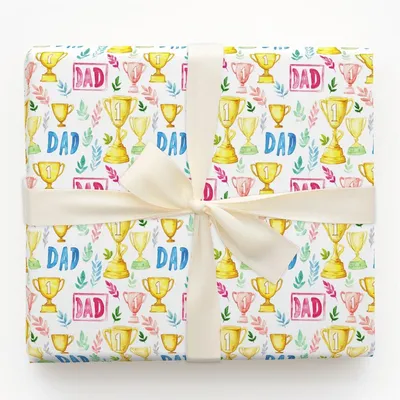 Numero Uno Dad - Gift Wrap for Christmas, Holidays Wrapping Paper, Christmas Wrapping Paper