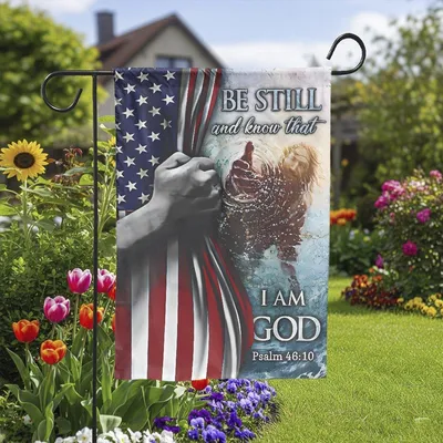 Christian Garden Flags, Be Still And Know That I Am God Flag, Christian House Flags, Christian Cross Flag, Faith Flag Vertical Garden Flag