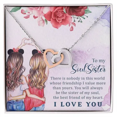 My Soul Sister - I Love You Interlocking Hearts Necklace