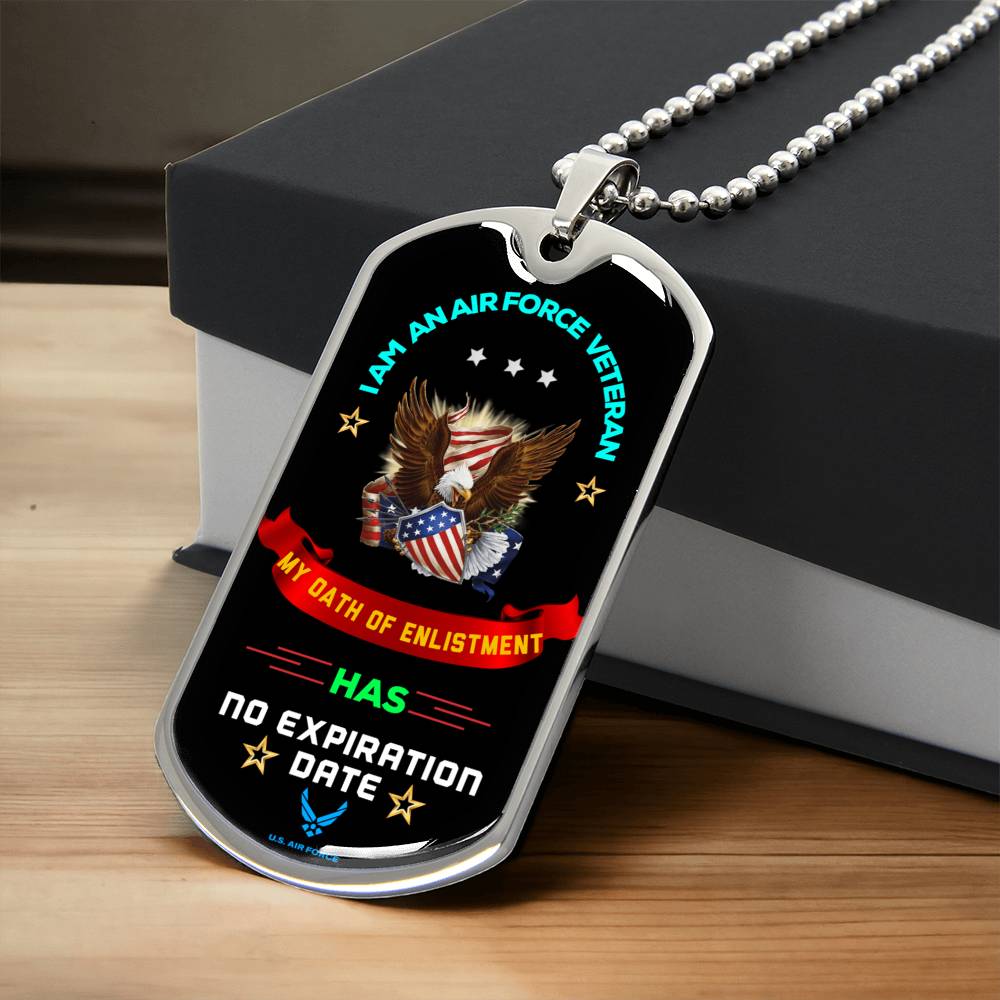 S Air Force Dog Tag - Army Tag Necklace, Dog Tag