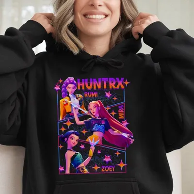 Huntrix Kpop Demon Hunters Youth Hoodie Mira Rumi Zoey Hoodie Huntrix Kpop Graphic Hoodie Gift For Huntrix Fan