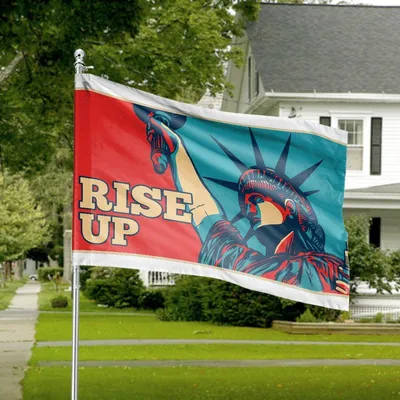 Rise Up Liberty Horizontal House Flag  Inspirational Patriotic Outdoor Banner Horizontal House Flag