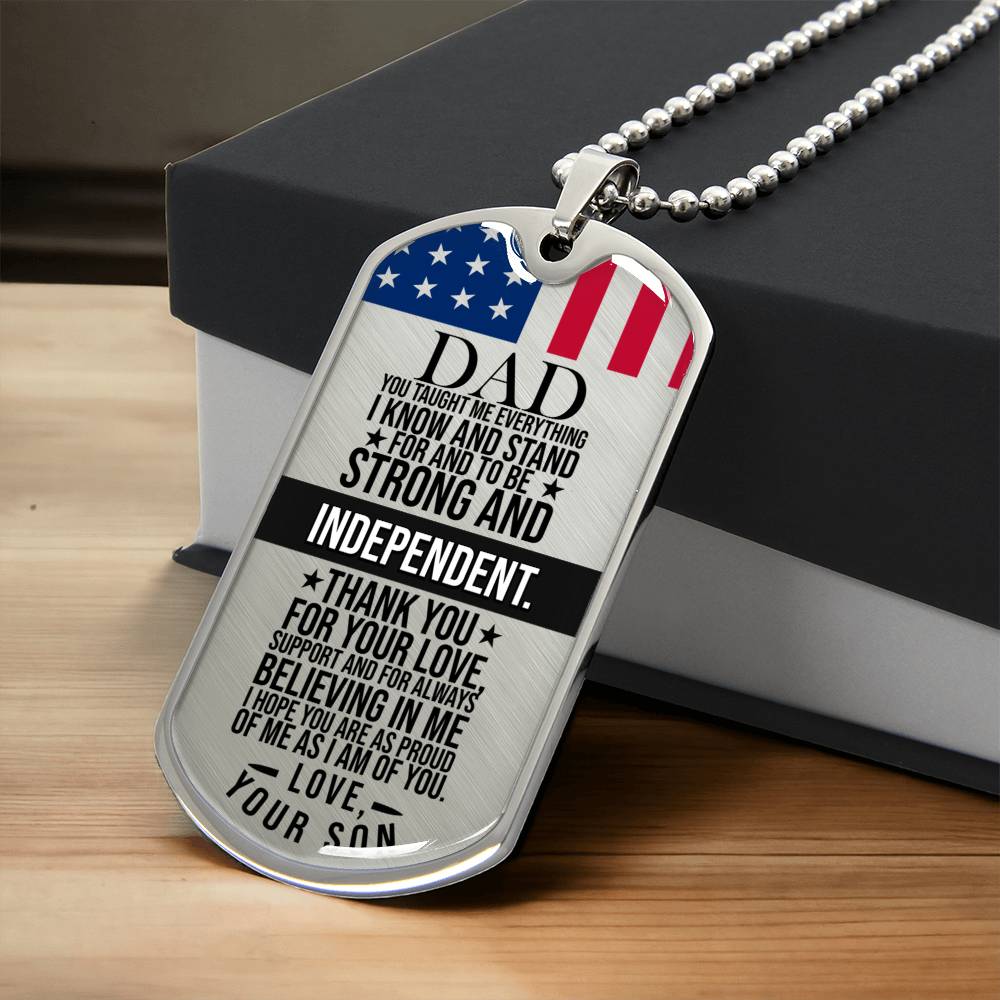 Father's Day Gift, Necklace For Dad, Father Necklace Personalized, Dad's Birthday Gift, Gift For Him - Army Tag Necklace, Dog Tag
