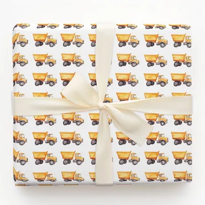 Boys at Work - Gift Wrap for Christmas, Holidays Wrapping Paper, Christmas Wrapping Paper