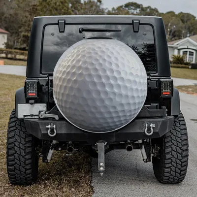 3d Golf Ball Dimples Spare Tire Cover Realistic White Graphic Novelty Golfer Gift Sports Spare Tire Cover